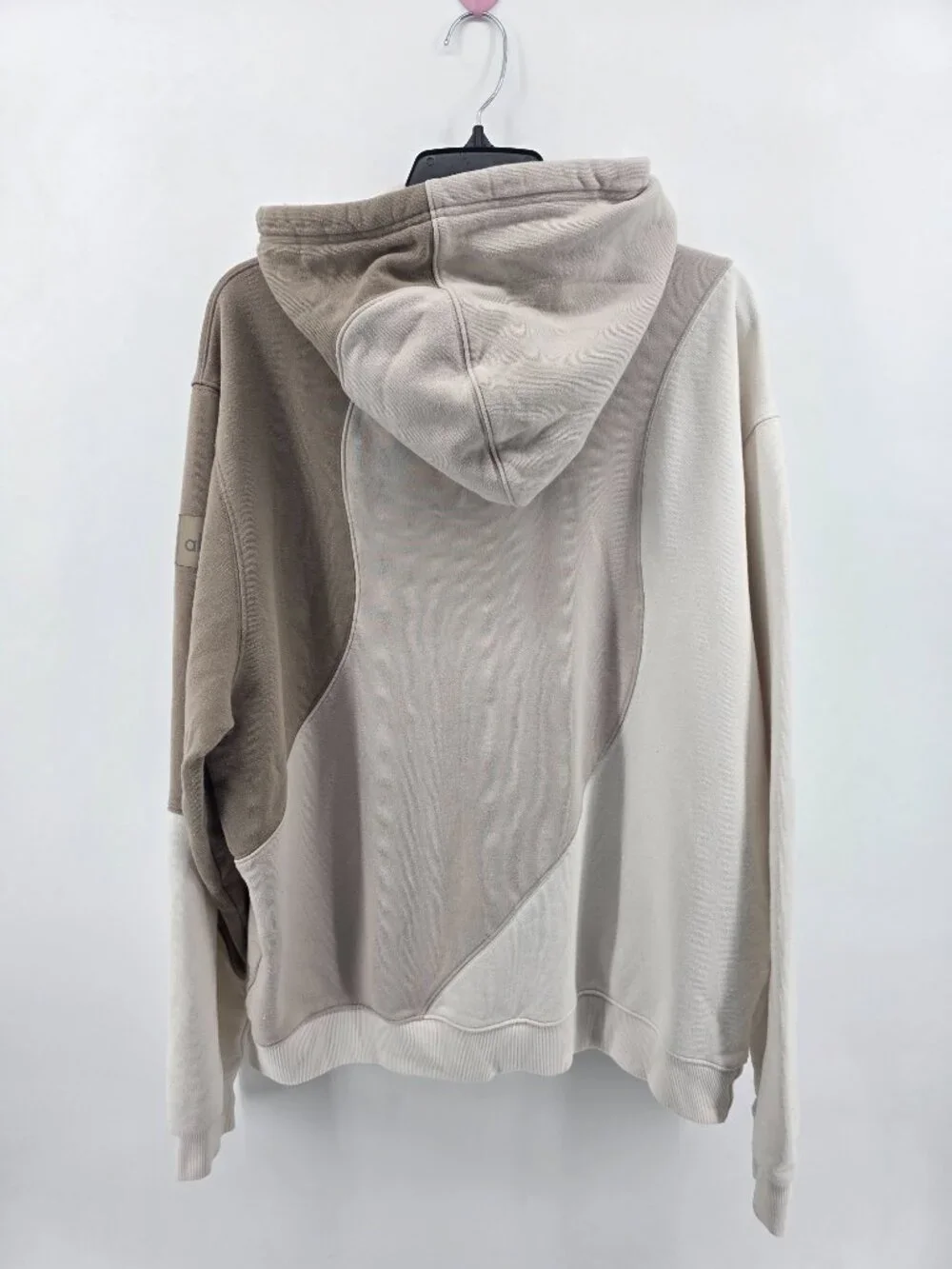 Alo Yoga Two-Tone Colorblock Hoodie & Jogger Set Size M Tan/Stone